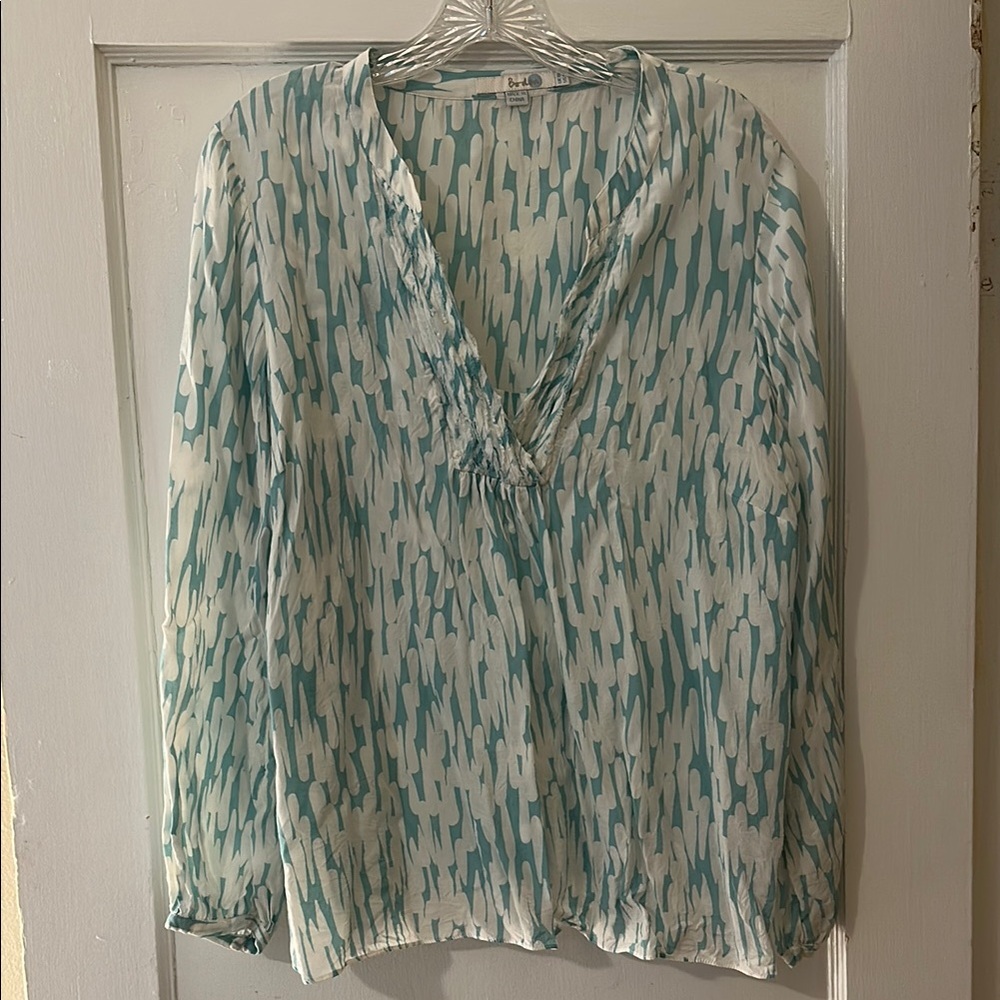 Boden Blue and White Blouse Elegant Design